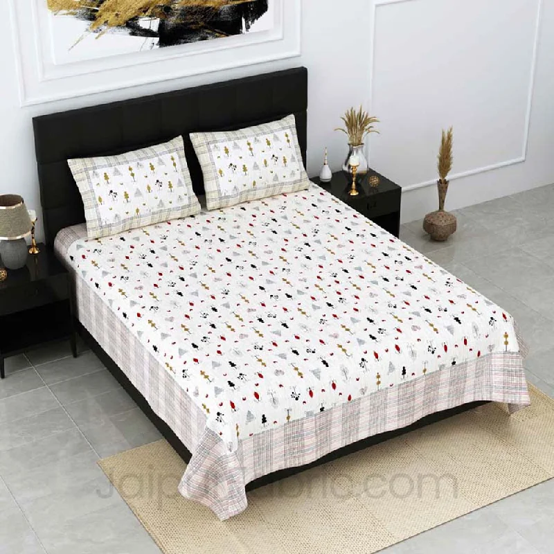 Early Access Verdure Print Red Pure Cotton Double Bedsheet
